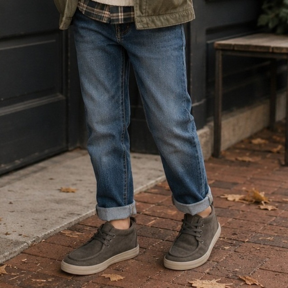 Old Navy Mens Faux Suede Chukka Sneakers Dark Gray 1994 Logo Moc Toe Shoes